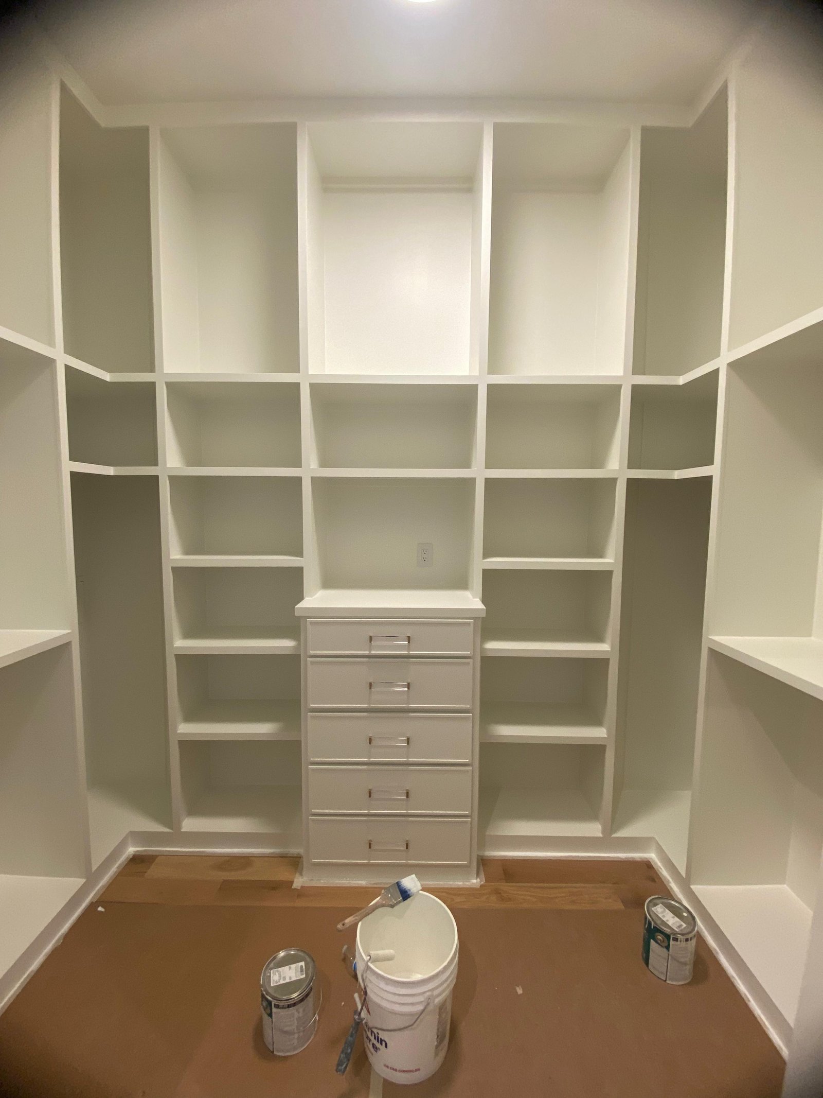 Custom walk-in closet shelves
