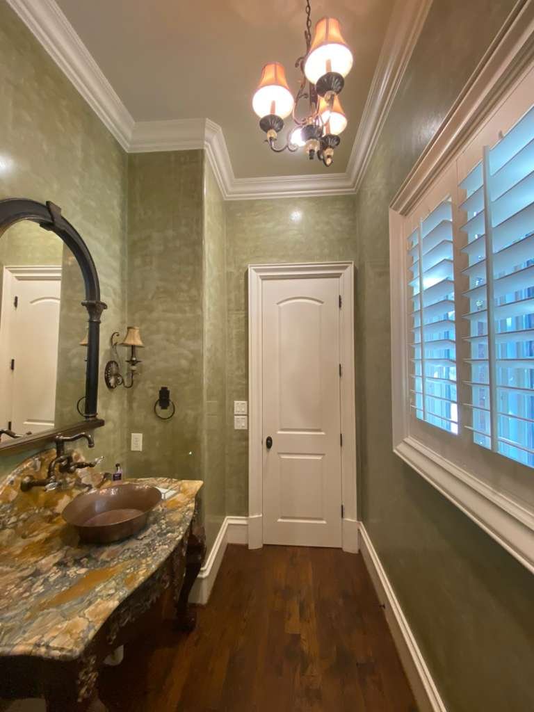 Interior plaster textured hallway